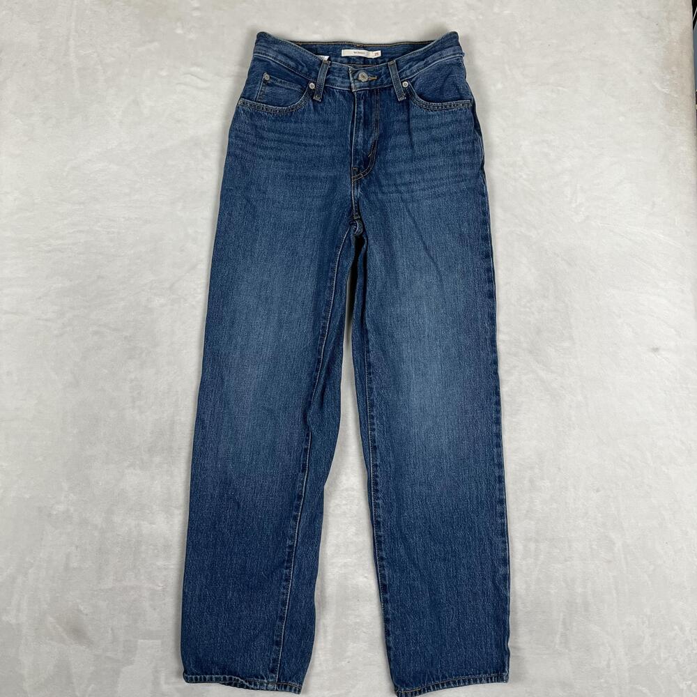 Levi's 94 Baggy High Rise Straight Jeans Womens 25 W25 L31 Medium Wash Denim